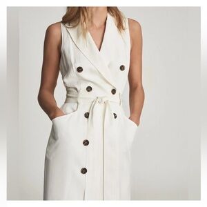 Reiss Dana Linen Blend Midi Dress